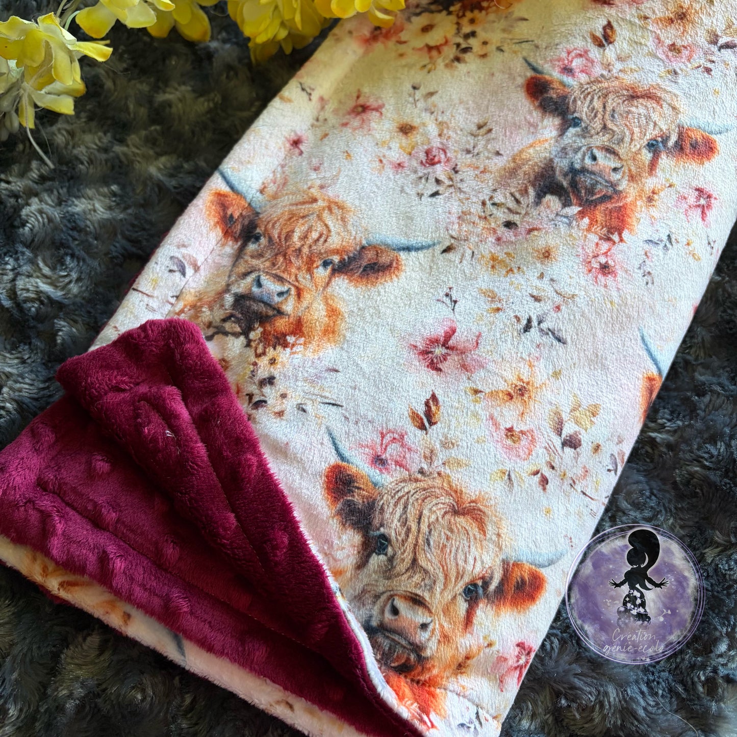 Doudou 30x40 vache highland