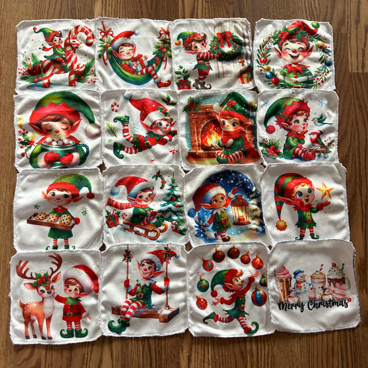 Débarbouillette lutin noel