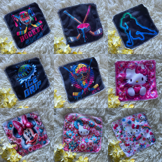 Débarbouillette personnage populaire chat hockey