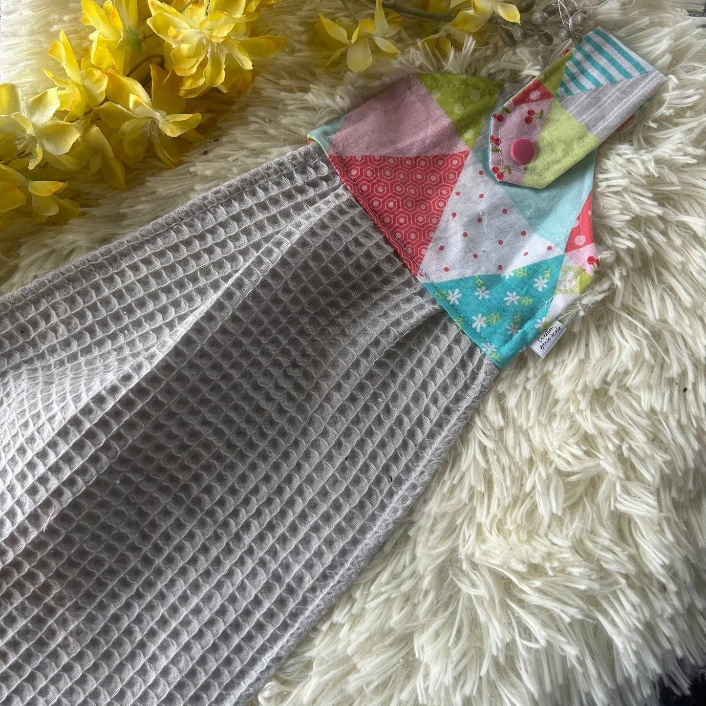 Serviette de four triangle fleur