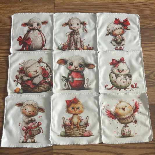 Débarbouillette animaux Pâques