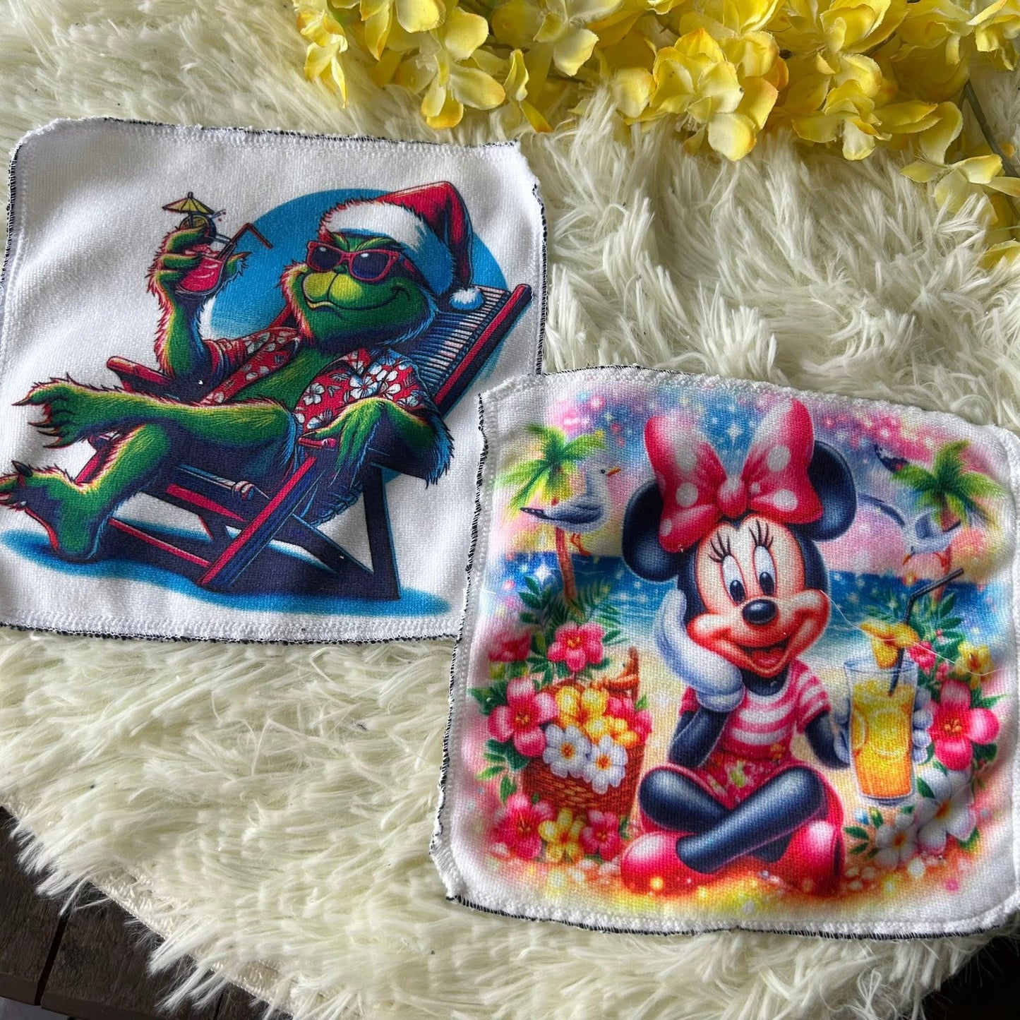 Débarbouillette personnage vacance