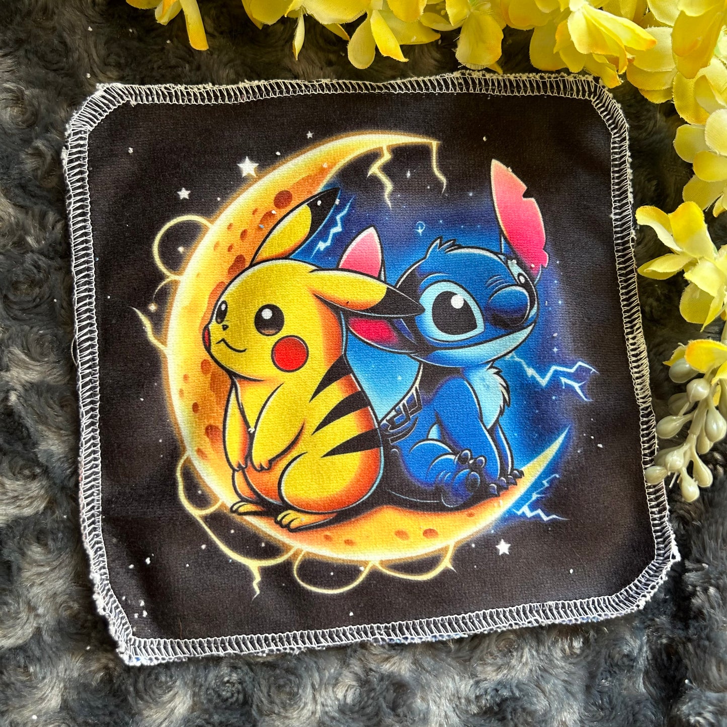 Débarbouillette  monstre et extraterrestre bleu