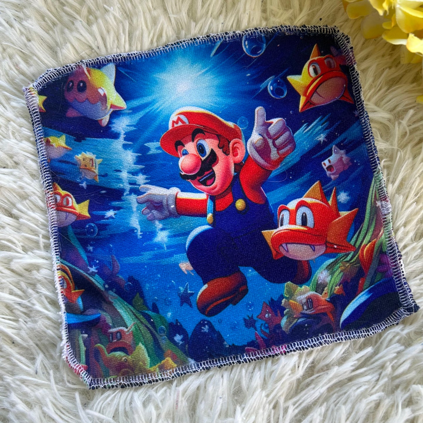 Débarbouillette personnage mario jeux video