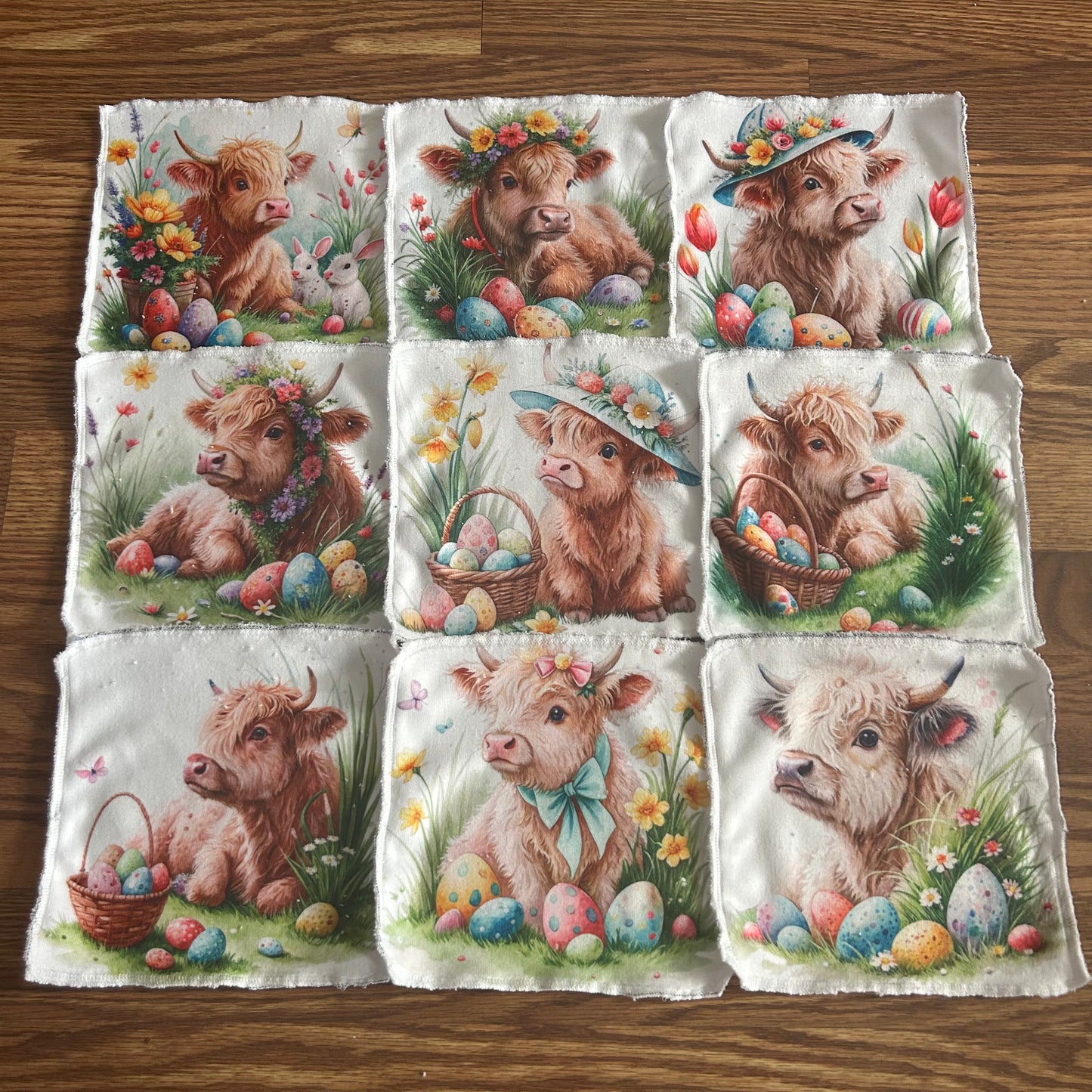 Débarbouillette vache Pâques