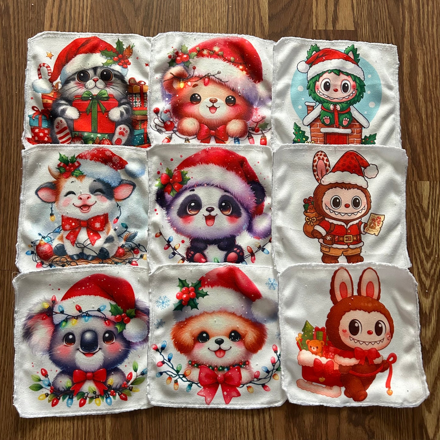 Débarbouillette personnage animaux noel