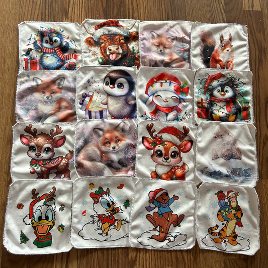 Débarbouillette animaux noel