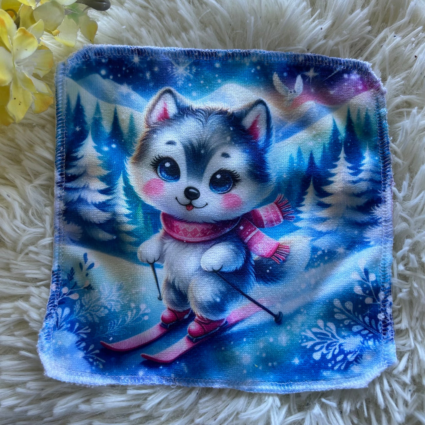 Débarbouillette animaux hivers