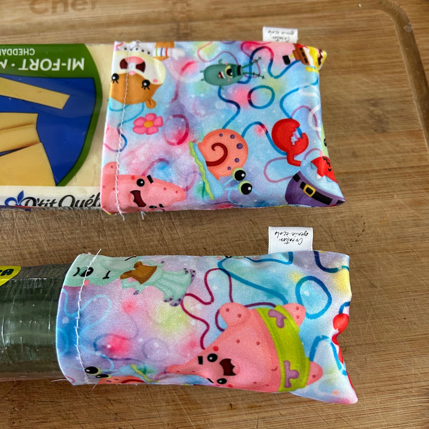 Bout de concombre/fromage l’eponge