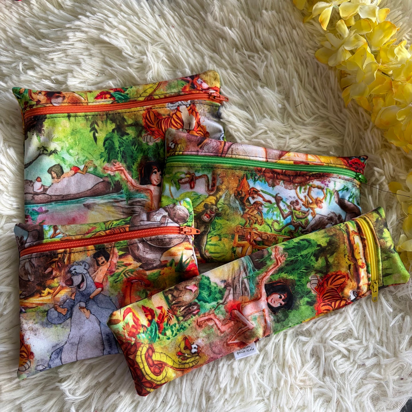 Kit sac à sandwich/collation/ustencile jungle
