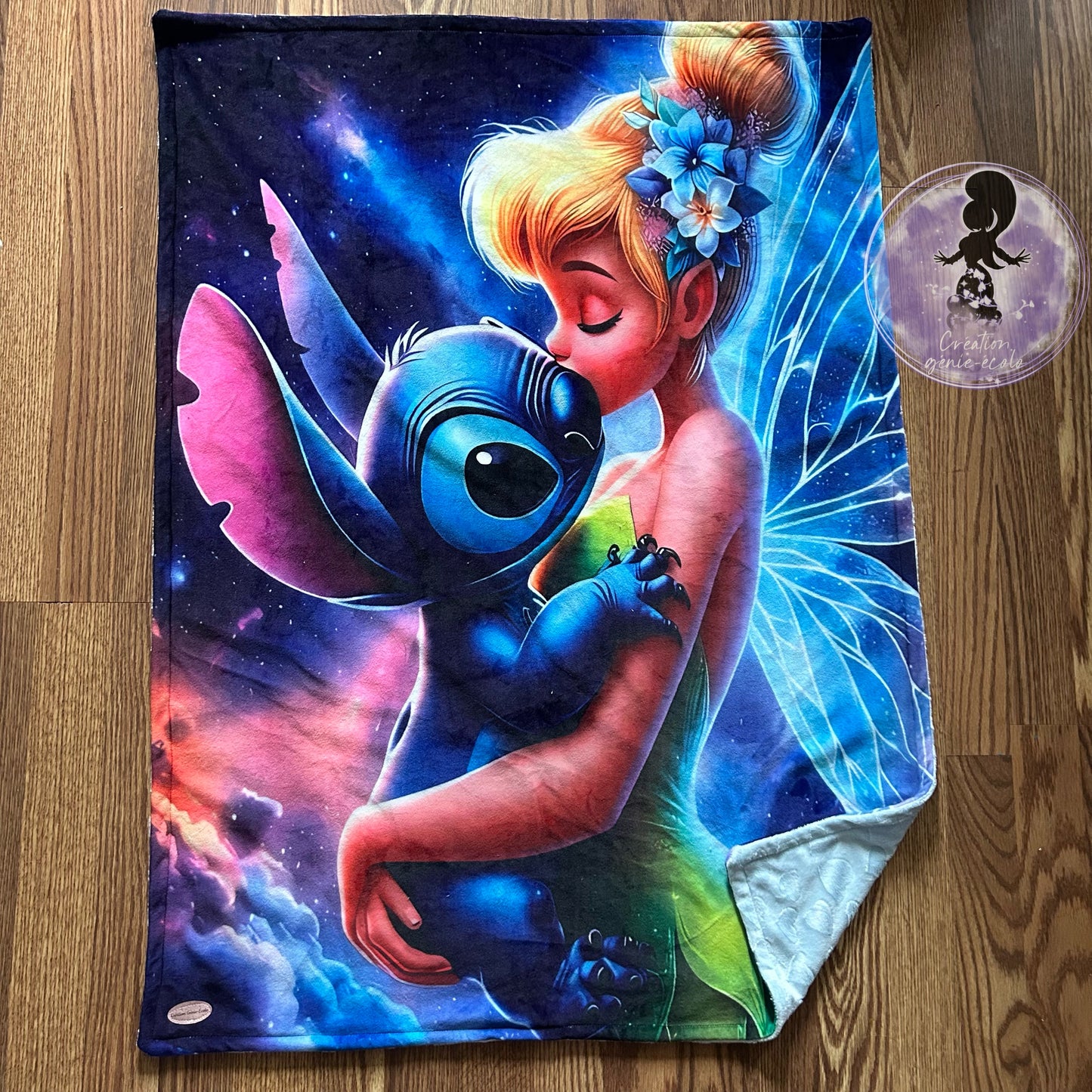 Doudou 30x40 fée extraterrestre bleu