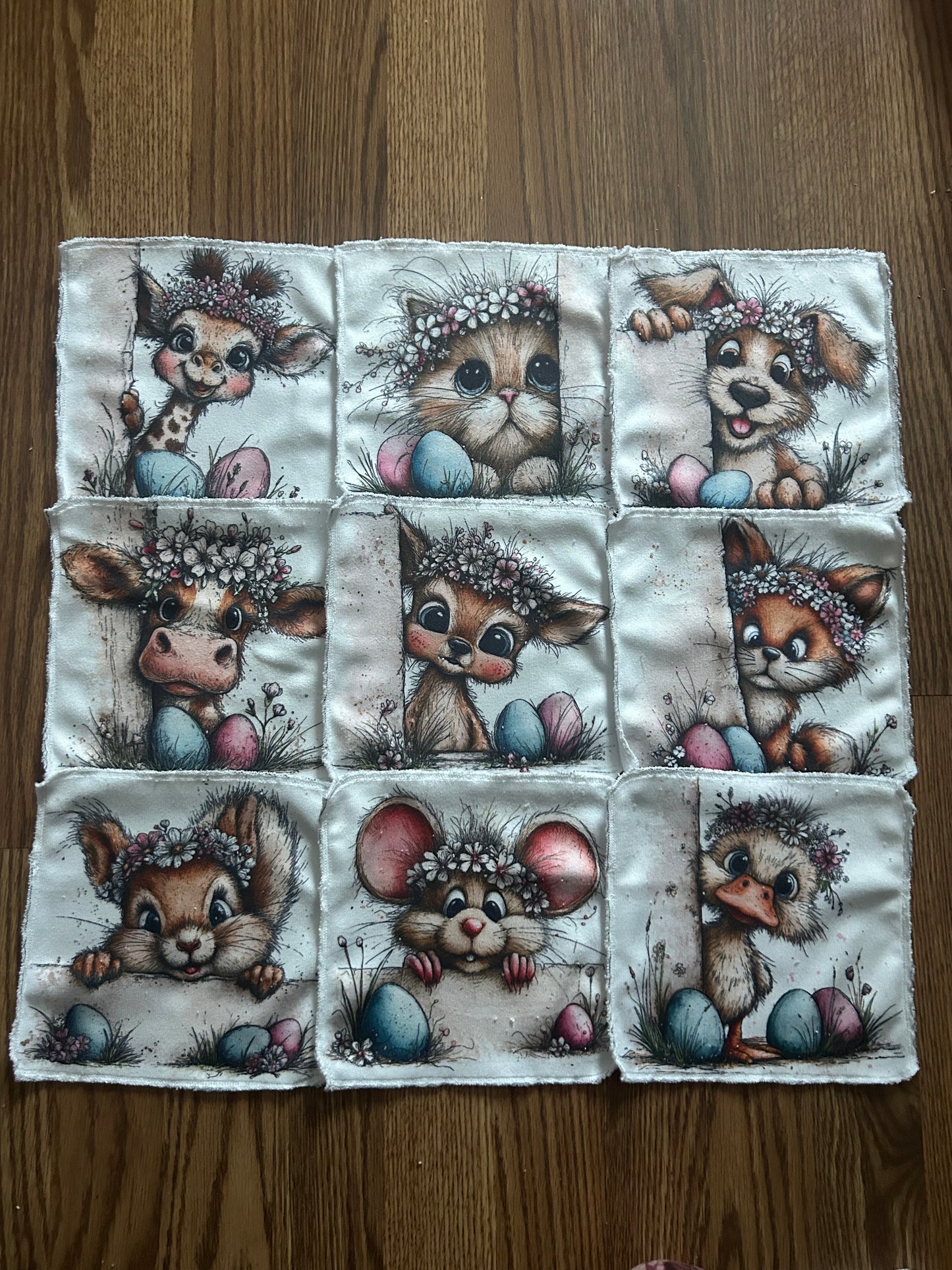 Débarbouillette animaux Pâques