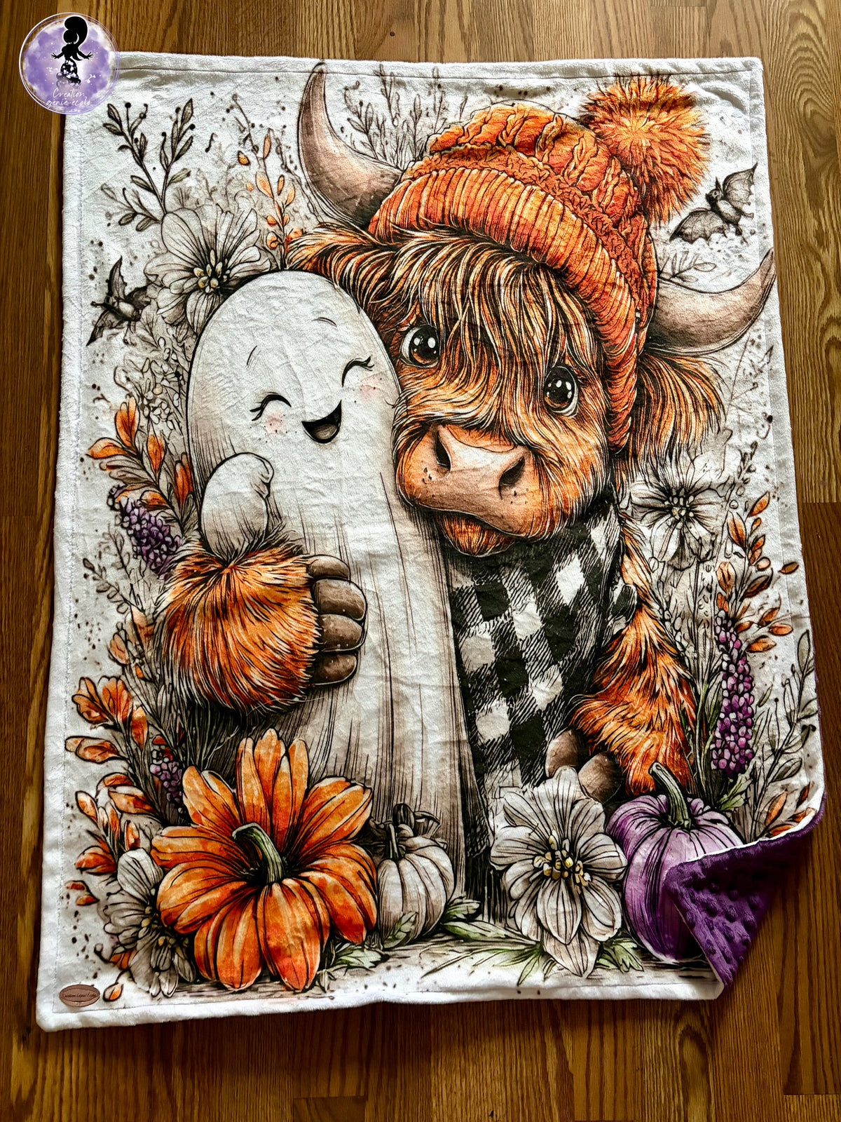 Doudou 30x40 vache Halloween