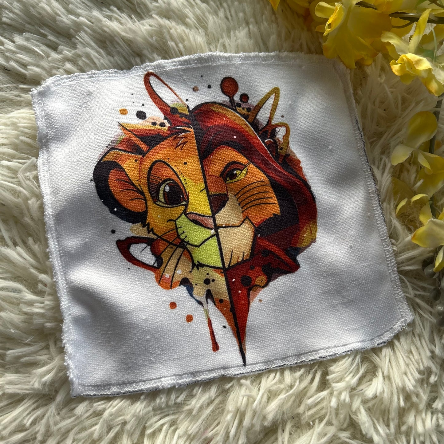 Débarbouillette personnage  ourson lion