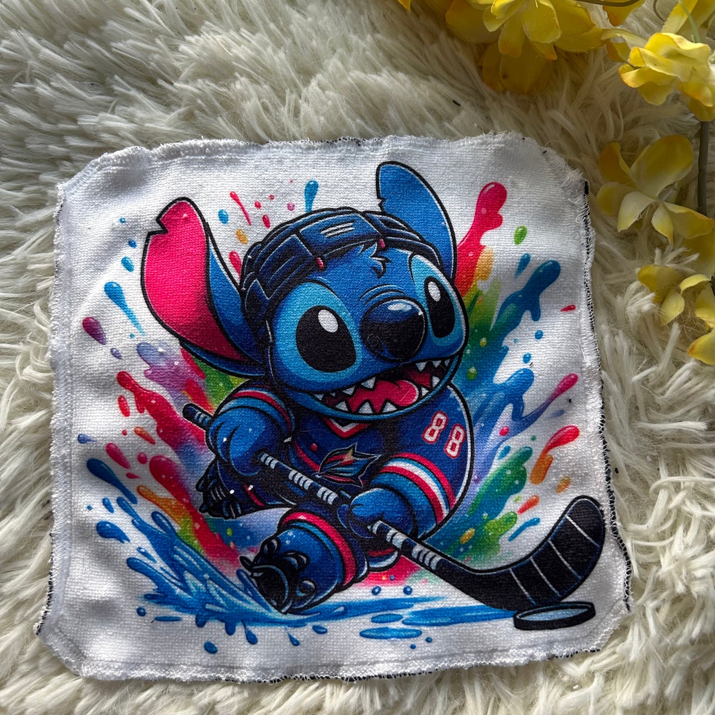 Débarbouillette personnage  extraterrestre bleu